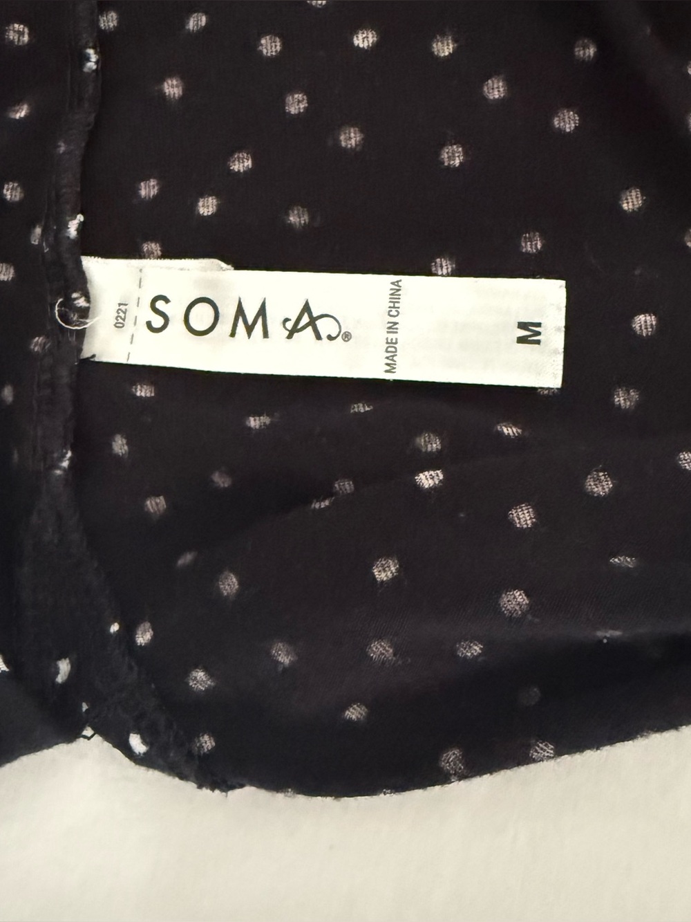 Soma Black Polka Dot V-Neck Short Sleeve Soft Pajama Top Size M - Picture 8 of 9